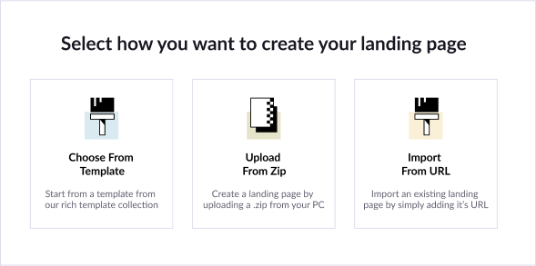 Upload Landing Page from ZIP